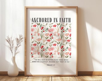 Bible Verse Wall Art Ephesians 3:17, Christ Dwells in Your Heart Printable Poster, Christian Digital Print, Inspirational Home Decor