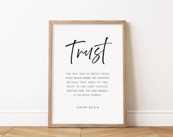 Trust in the Lord Minimalist Bible Verse Wall Art Digital Print Scripture Printable Poster Scripture Wall Art Christian Gift Printable Verse
