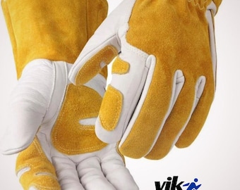 Premium Leather Welding Gloves | Heat Resistant Safety Gloves | Vik Sports