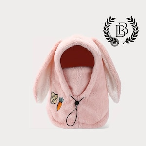Furry rabbit balaclava, Full face balaclava, Flee hood ski mask, Wind resistant mask, balaclava ski mask, personalized ski mask