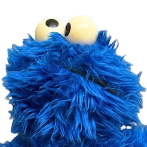 Vintage Cookie Monster Plüschtier, Sesamstraße Muppet, Retro Stofftier Sammlerstück