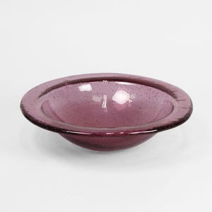 RESERVED FOR F Purple Bullicante Art Glass Vintage Mouth Blown Bowl | Artist Made Glass Dish | Organic Glass Catchall