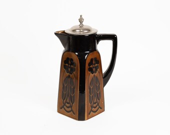 Vintage French Copper Chocolate Pot Wooden Handle Villedieu 