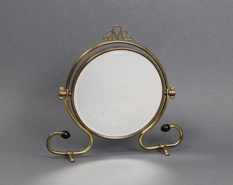 Josef Frank 'Psyche' Brass Table Mirror | 1950s Svenst Tenn Shaving Mirror