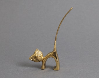 Brass Cat Ring Holder | Walter Bosse and Hangenauer Style Mid Century Modern Design