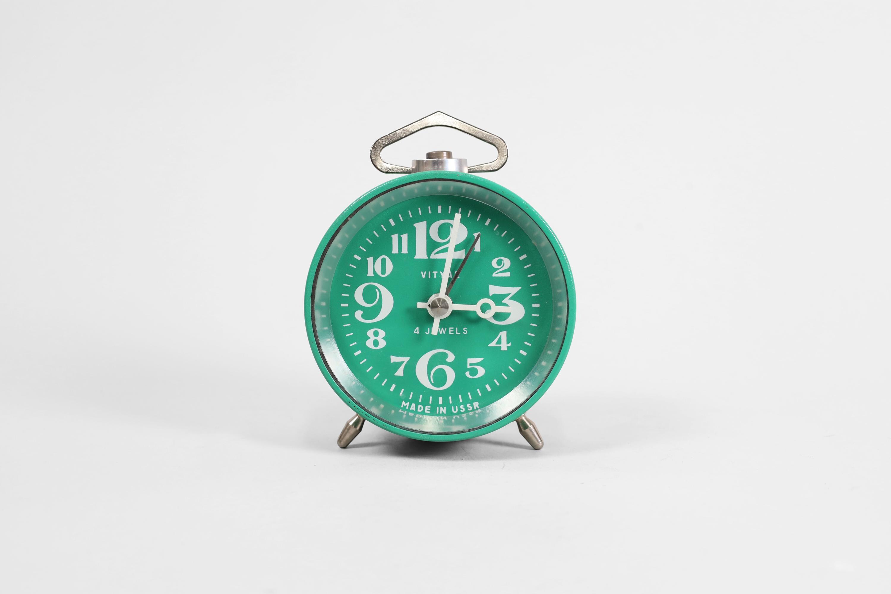 Vintage Green Vityaz Alarm Clock: USSR Wind-up Table Clock - Etsy