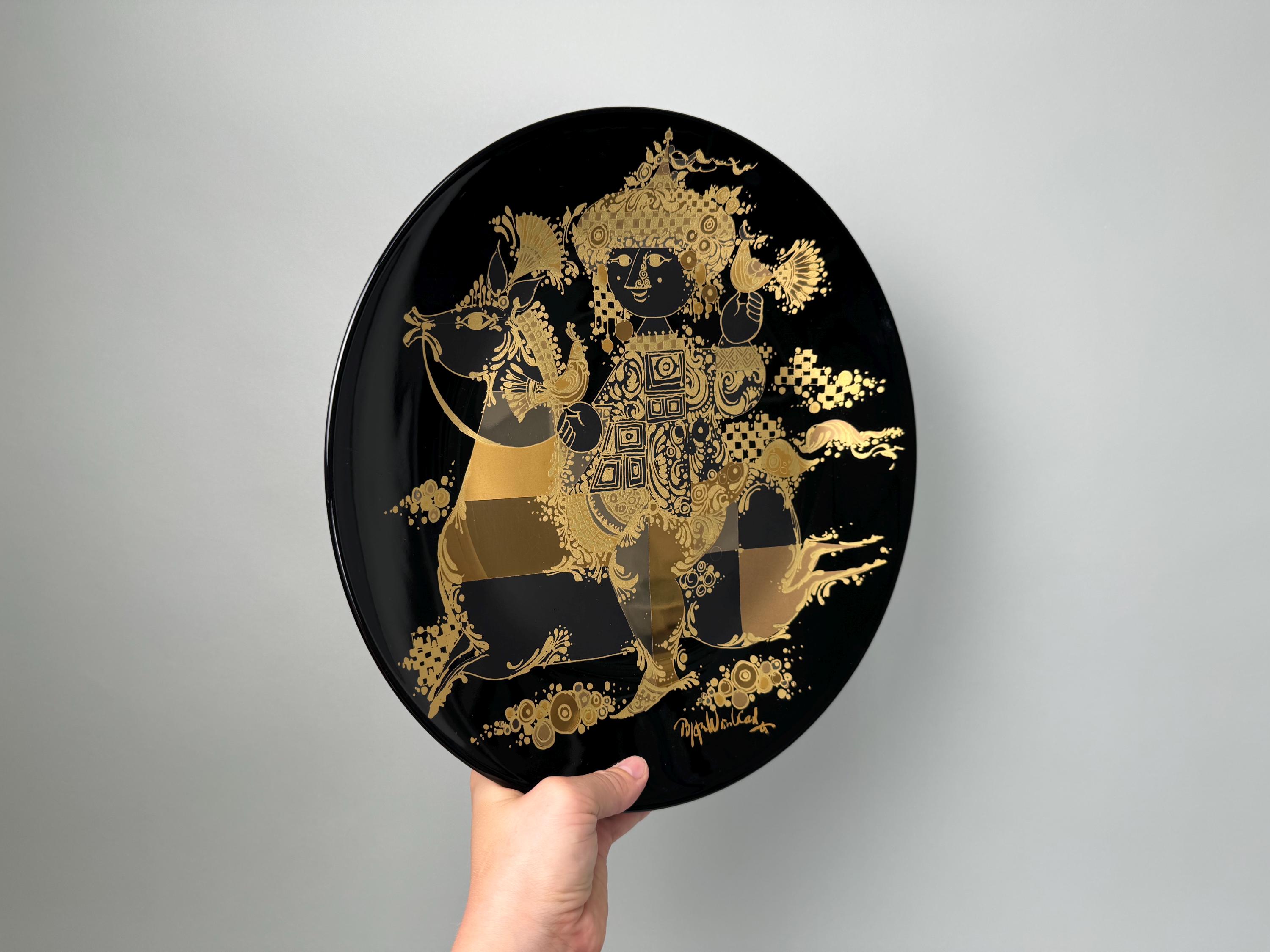 Björn Wiinblad Rosenthal Wall Plate: Gold & Silver 'reiter' Design