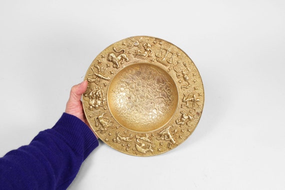 Vintage Brass Zodiac Bowl: 60s Danish Astrology Decor - Etsy