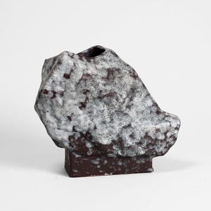 ES Keramik Lava Glaze Vase | Vintage West German Abstract Rock Fat Lava Ceramic | West Germany 60s 70s | Emons & Sohne Pottery | 672/15