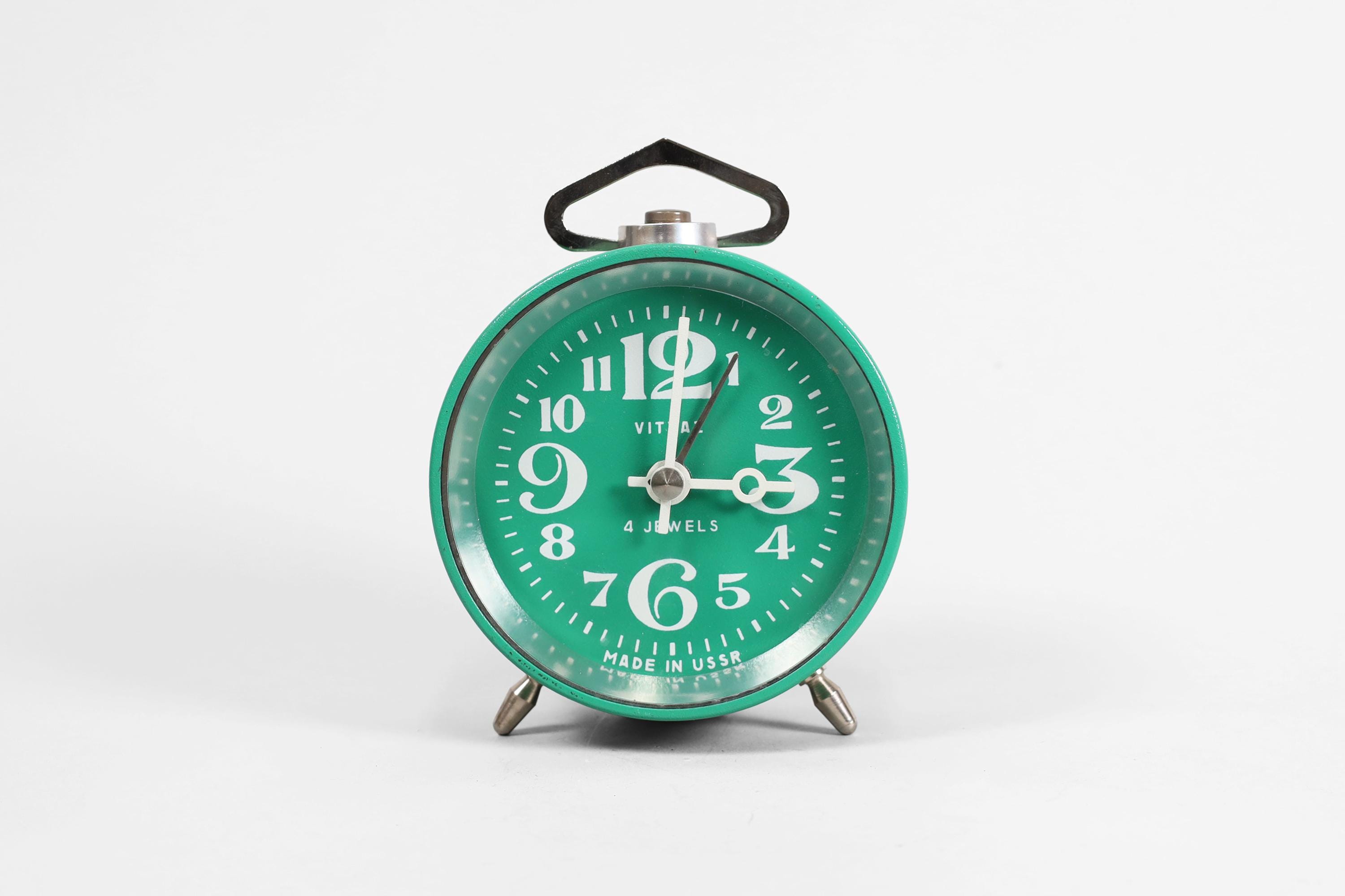 Vintage Green Vityaz Alarm Clock: USSR Wind-up Table Clock - Etsy