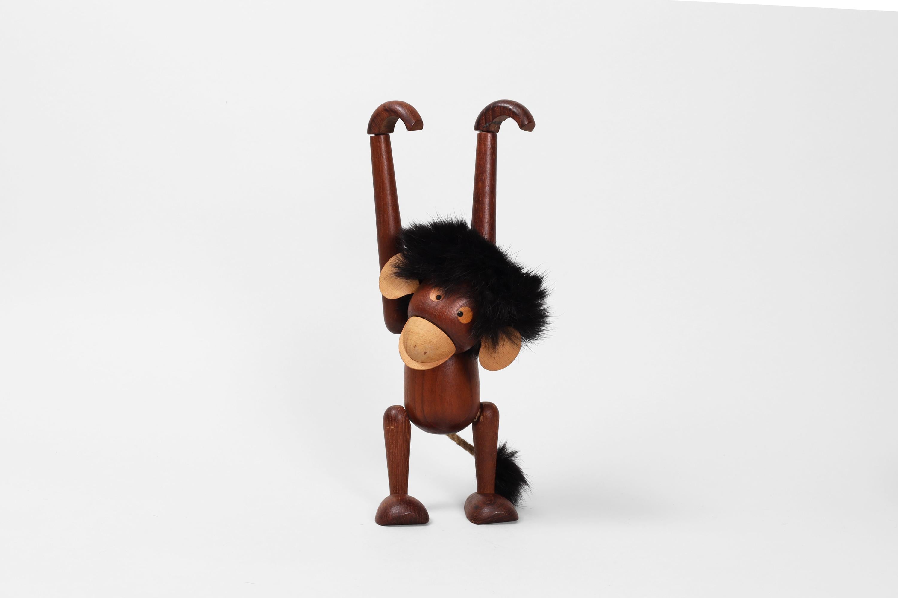 読書好きなお猿ちゃん アーティストベア モンキー アーティストベア ハンドメイド RESERVED Hans Bølling Teak Monkey | Rare Vintage Danish Wooden Ape
