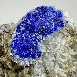 145 Gram Beautiful Natural Rare Royal Blue Lazurite Crystal On Matrix With Pyrite Specimen - Afghanistan