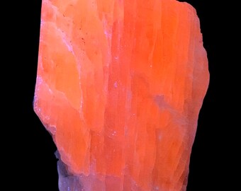 Fluorescent Kunzite Crystal Specimen, UV Reactive Mineral from Afghanistan, Natural Collector Stone, 66 Gram