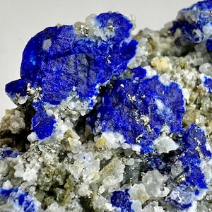 69 Gram Beautiful Natural Rare Royal Blue Lazurite Crystal On Matrix With Pyrite Specimen - Afghanistan