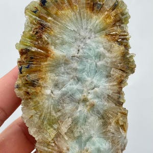 Star Aragonite with Azurite Specimen, Afghanistan
