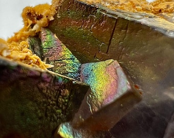 Ultra Rarest Natural Iridescent Fluorite Specimen 36g - Perfect Cubic Crystal from Kharan Pakistan
