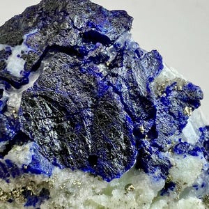 64 Gram Gorgeous Natural Rare Royal Blue Fluorescent Lazurite Crystal On Matrix With Pyrite Specimen - Afghanistan