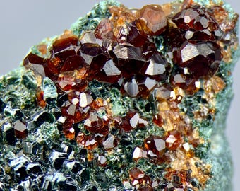 35g Sparkling Spessartine Garnet With Clinochlore Crystal on