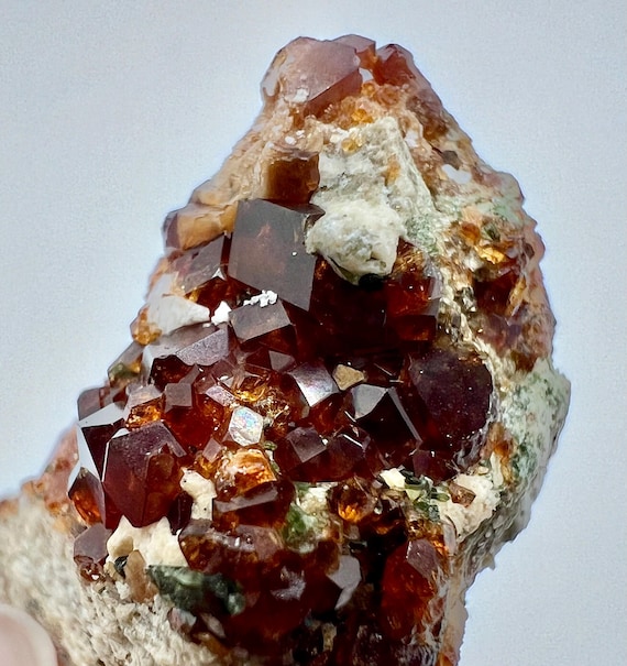 61 Gram Gorgeous Natural Perfect Red Hessonite Garnet Crystals on