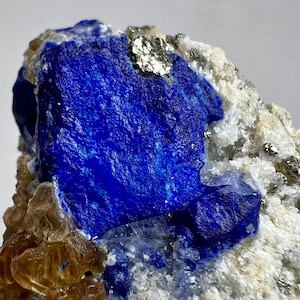 144 Gram Beautiful Natural Rare Royal Blue Fluorescent Lazurite With Mica & Pyrite Specimen - Afghanistan