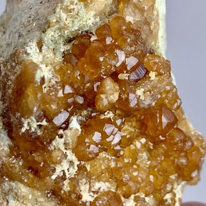 116g Natural Hessonite Garnet Crystal Cluster on Matrix – Orange-Brown Gemstone Specimen - Afghanistan