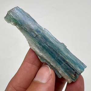 Natural Blue Kyanite Crystal on Quartz - 21g Rare Fluorescent Mineral Specimen from Pakistan