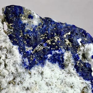 207 Gram Beautiful Natural Rare Royal Blue Fluorescent Lazurite With Pyrite Specimen - Afghanistan