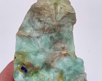 天然アラゴナイトとアズライトの標本：クリスタルコレクション、素朴な