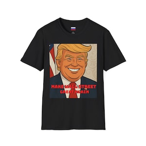 Maglietta parodia di Trump, maglietta "Make Wall Street Great Again", maglietta del mercato azionario americano, maglietta con vignetta politica, abbigliamento con citazioni divertenti