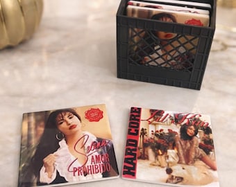 Personalized Photo Coaster Set – Custom Album Art, 3D Crate