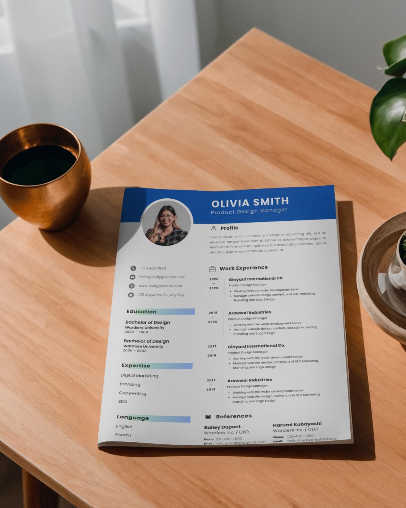 Modern ATS Friendly Resume Template for Word & Canva, 1 Page CV ...