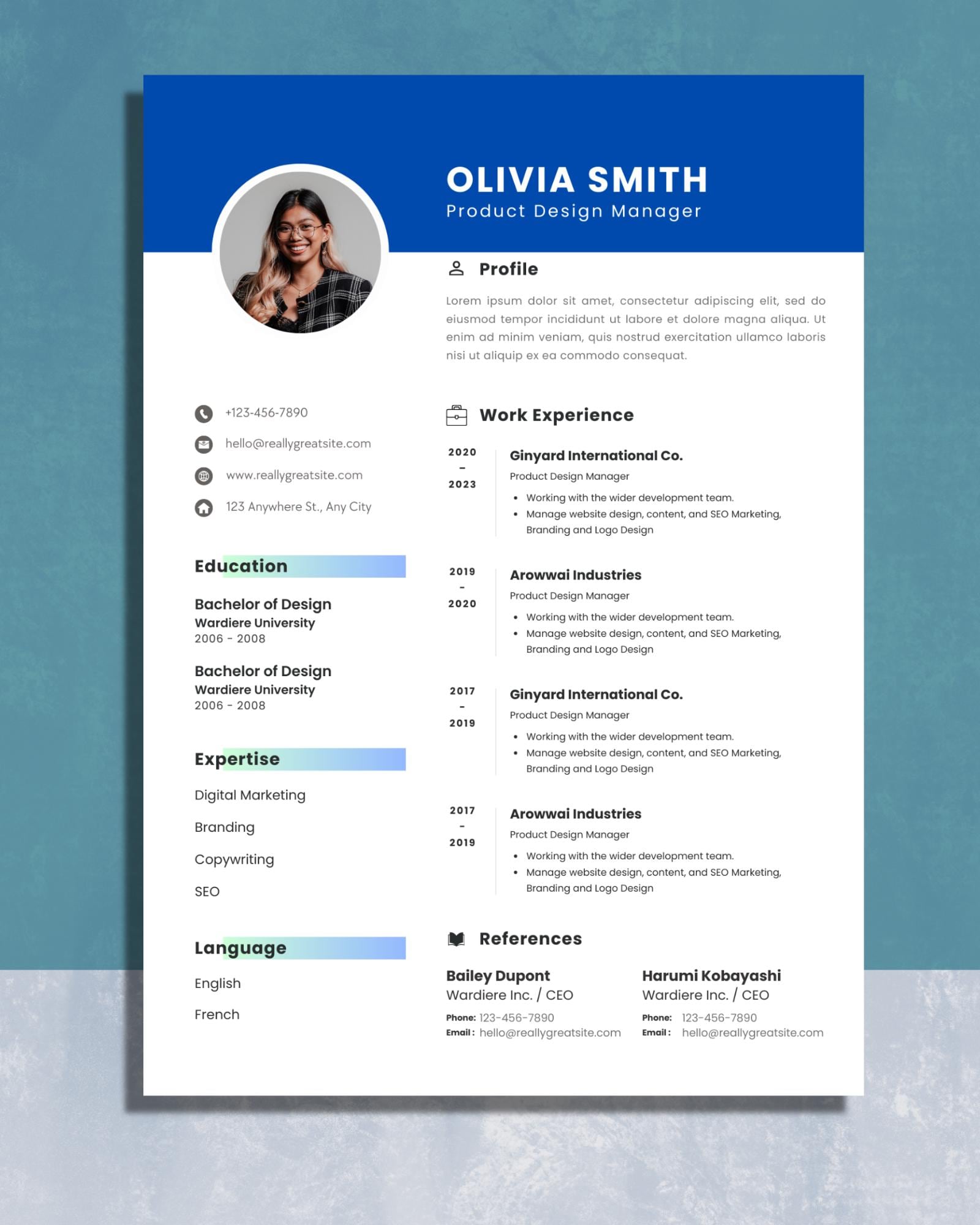 Modern ATS Friendly Resume Template for Word & Canva, 1 Page CV ...