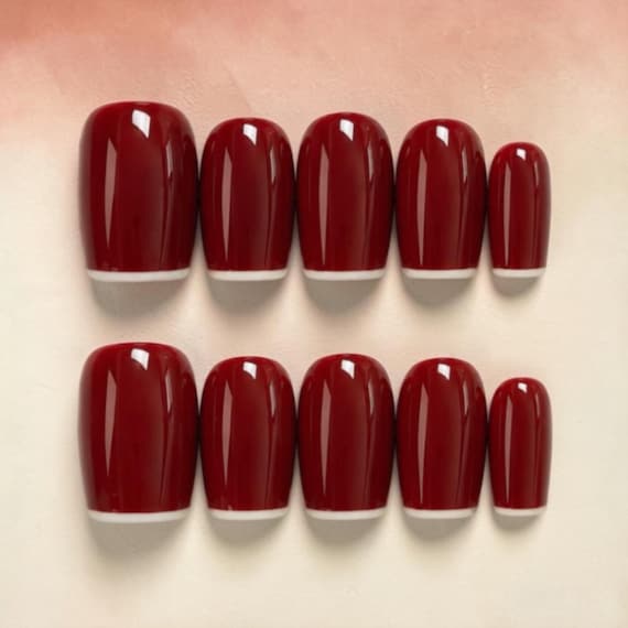 20 Thanksgiving Nail Ideas for a Festive Fall Manicure 13 Burgundy Micro-French Tips