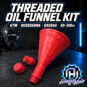 Threaded Oil Funnel Kit for KTM Husqvarna GasGas | Fits 50, 85 & 125–500cc