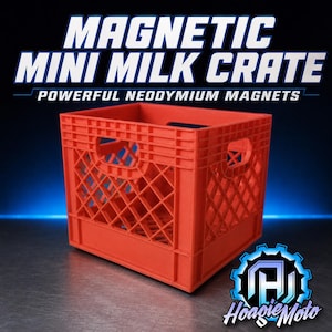 Magnetized Mini Milk Crate - Powerful Neodymium Magnets