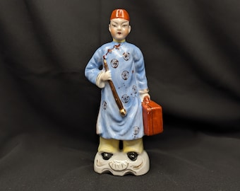 Vintage Keramik asiatischer Mann Figur 6 "Hoch Sammlerstück - Japan der 1950er Jahre