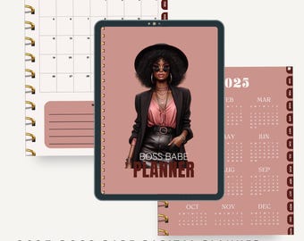 2025 Digital Planner | Luxury Planner| Black Girl Planner| Boss Babe Planner | Minimalist Aesthetic | GoodNotes, Notability, iPad Compatible