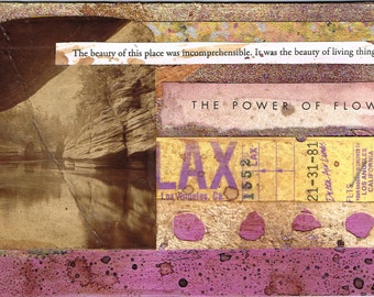 Inspirational Poetry Art Collage Small Card - The Power of Flow