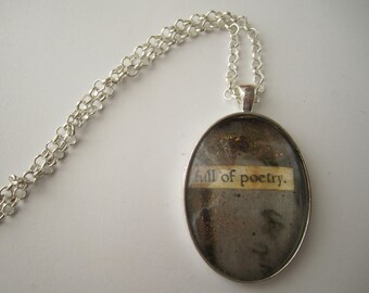 Full of Poetry - Collage & Poetry Pendant