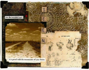 Inspirational Poetry Art Collage Small Card - Invisible Road