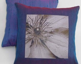 Lavender Silk Dream Pillow - Blue Clematis