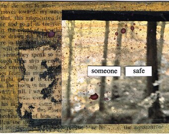 Inspirational Poetry Art Collage Card - Someone Safe
