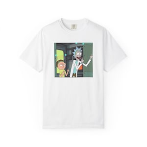 Unisex Garment-Dyed T-shirt Rick and Morty, Casual Wear, Gift for Fans, Funny Shirt, Summer Style, TV Show Merch