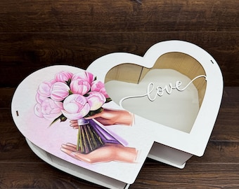 Valentine’s Day gift box, Wooden gift box, Handmade gift box, Love gift box, Anniversary gift box, Luxury gift box, Custom wooden box