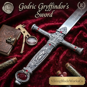 Handmade Godric Gryffindor Sword Replica - Wizarding World Fantasy Dagger - Handcrafted Harry Potter Inspired Cosplay - Unique Gift for Him