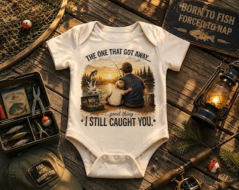 That One That Got Away Fishing Design Infant Bodysuit, fishing baby onesie fishing bodysuit baby fishing outfit, outfit outdoor baby clothes