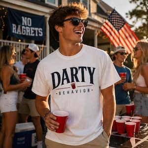 Darty Behavior T-Shirt College Party Drinking Tee, Frat Party Shirt, Day Drinking Tee, College Party Shirt, Funny Graphic Tee, DartySZN™
