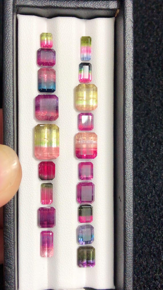 Bi-Color Natural Tourmaline Gemstone Lot: 34 Cts Faceted Afghan Tourmaline