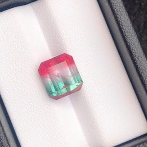 5.1 Cts Natural Bi Color Watermelon Tourmaline Loose Gemstone Faceted Bicolor Tourmaline Gemstone Natural Watermelon Tourmaline Bicolored