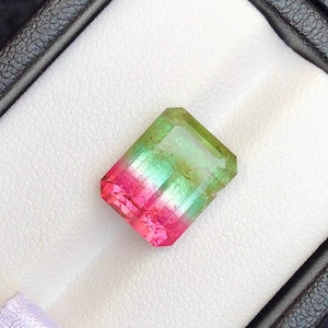 7.34 Cts Stunning Natural Watermelon Tourmaline Loose Gemstone Faceted Bi Color Watermelon Tourmaline Natural Watermelon Tourmaline
